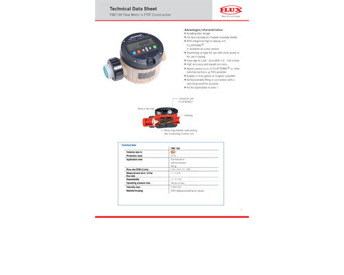 FMC100 ETFE flow meter