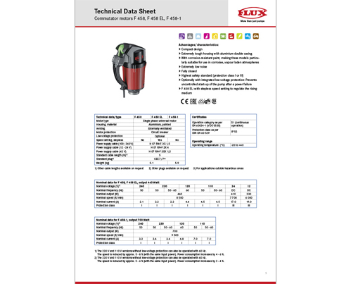 Commutator motor F 458